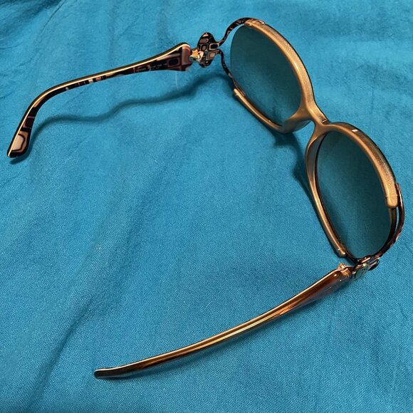 Emilio Pucci Womens Oversized Brown Sunglasses With Gold Accents - Picture 9 of 11